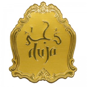 Autoadesivo di profumo di alluminio personalizzato anodizzato in oro metallico